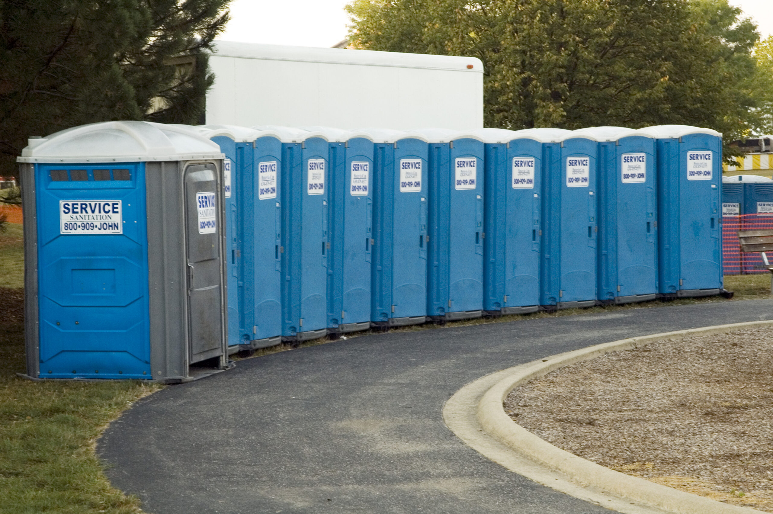 Independent Portable Restrooms unit in the field